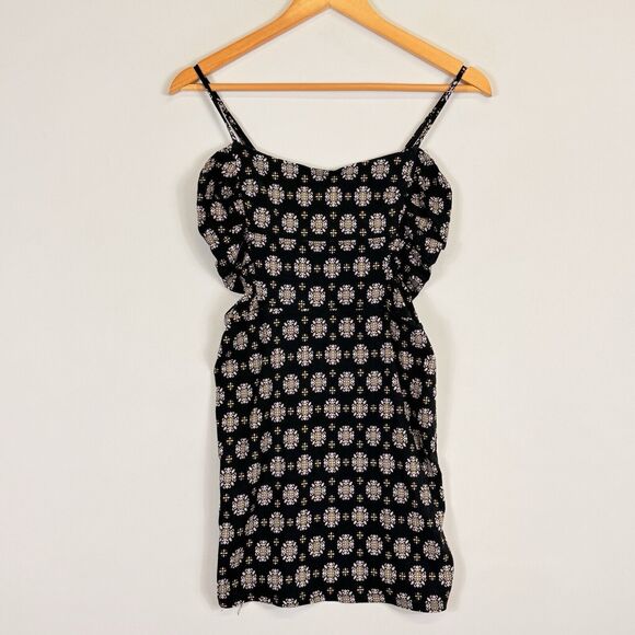 Free People Center Of Attention Black Pattern Mini Dress Women's Small NEW NWT - Picture 1 of 11